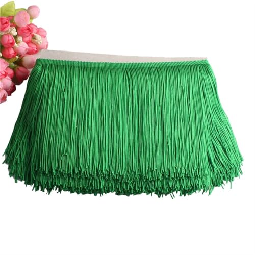 Quastenborte 1 Yard Spitzenfransenbesatz, 15 cm breit, Quastenfransenbesatz for DIY-Latin-Kleid, Bühnenkleidung, Zubehör, Spitzenband(Green) von GHHZML