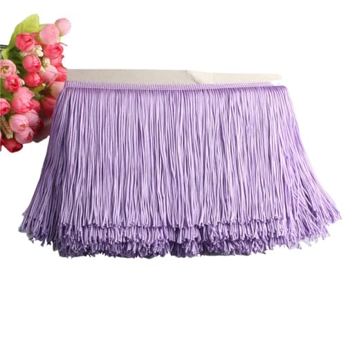 Quastenborte 1 Yard Spitzenfransenbesatz, 15 cm breit, Quastenfransenbesatz for DIY-Latin-Kleid, Bühnenkleidung, Zubehör, Spitzenband(Light purple) von GHHZML
