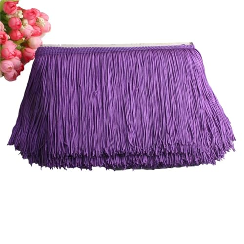 Quastenborte 1 Yard Spitzenfransenbesatz, 15 cm breit, Quastenfransenbesatz for DIY-Latin-Kleid, Bühnenkleidung, Zubehör, Spitzenband(Purple) von GHHZML