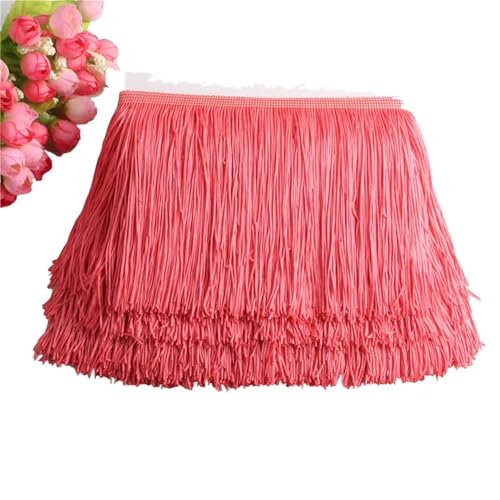 Quastenborte 1 Yard Spitzenfransenbesatz, 15 cm breit, Quastenfransenbesatz for DIY-Latin-Kleid, Bühnenkleidung, Zubehör, Spitzenband(Red1) von GHHZML