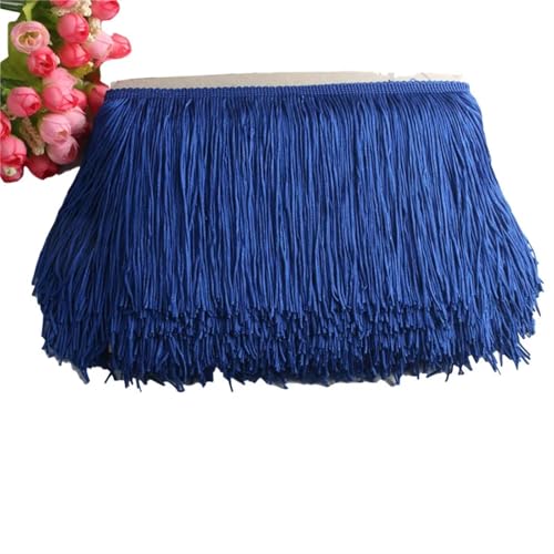 Quastenborte 1 Yard Spitzenfransenbesatz, 15 cm breit, Quastenfransenbesatz for DIY-Latin-Kleid, Bühnenkleidung, Zubehör, Spitzenband(Royal blue) von GHHZML