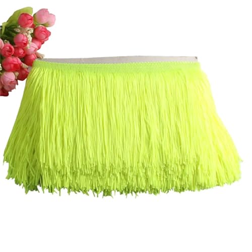 Quastenborte 1 Yard Spitzenfransenbesatz, 15 cm breit, Quastenfransenbesatz for DIY-Latin-Kleid, Bühnenkleidung, Zubehör, Spitzenband(Yellow) von GHHZML