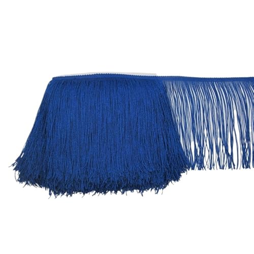 Quastenborte 1 Yard15CM Lange Polyester Fransen Trim Quaste Band Spitze Zubehör Nähen Latin Kleid Kleidungsstück Vorhang DIY(Sapphire) von GHHZML