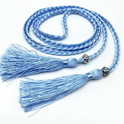 Quastenborte 1 stücke 170 cm Doppel Kopf Quasten Hängen Spike Verwendung for Nähen Handwerk Vorhang Dekoration Home Textile Produkte Handmade DIY(Sky Blue) von GHHZML