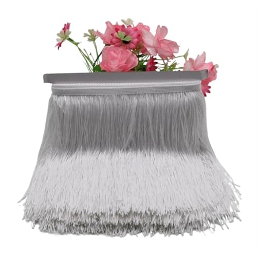 Quastenborte 10/15/20/30 cm Hof ​​Spitze Trim Quaste Fringe DIY Latin Kleid Bühne Kleidung Zubehör Dekorative quasten for Vorhänge Spitze(White,30cm) von GHHZML