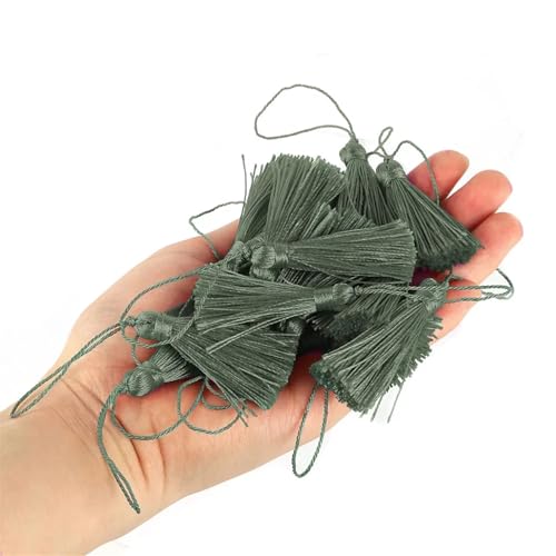 Quastenborte 10 stücke/50 stücke Quaste 9,5 cm/3,75 Zoll Schlüssel Quasten DIY Hanamade Lesezeichen for Handwerk Zubehör von Haus Und Möbel Dekor(Dark Grey2,10pcs) von GHHZML