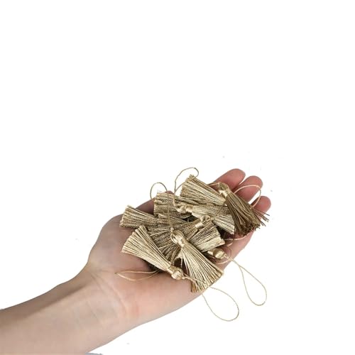Quastenborte 10 stücke/50 stücke Quaste 9,5 cm/3,75 Zoll Schlüssel Quasten DIY Hanamade Lesezeichen for Handwerk Zubehör von Haus Und Möbel Dekor(Mix beige,10pcs) von GHHZML