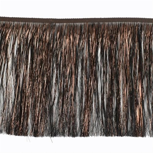 Quastenborte 2/5/10 Meter Meetee 15 cm Bunte Fransen Quasten Kleidung Kleid Spitzenbesatz Vorhang Dekoration Band DIY Bekleidungszubehör(Coffee,15cm-2Meters) von GHHZML