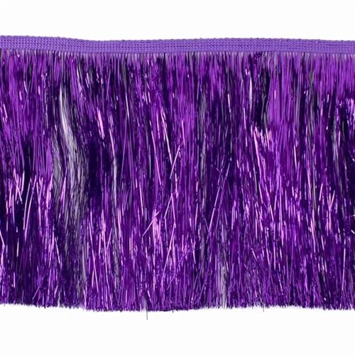 Quastenborte 2/5/10 Meter Meetee 15 cm Bunte Fransen Quasten Kleidung Kleid Spitzenbesatz Vorhang Dekoration Band DIY Bekleidungszubehör(DarkPurple,15cm-10Meters) von GHHZML