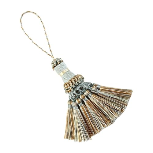 Quastenborte 2 Stücke Kleine Fringe Quaste Vorhang Raffhalter Anhänger DIY Dekoration Zubehör for Wohnzimmer Halter Hängen Trim(Blue) von GHHZML
