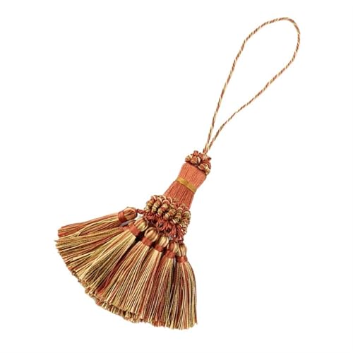 Quastenborte 2 Stücke Kleine Fringe Quaste Vorhang Raffhalter Anhänger DIY Dekoration Zubehör for Wohnzimmer Halter Hängen Trim(Orange) von GHHZML