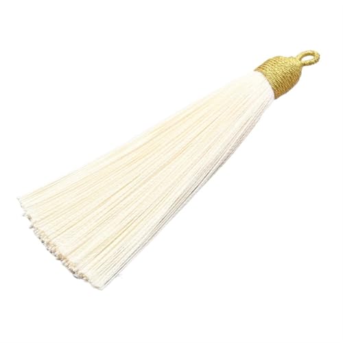 Quastenborte 2 Teile/paket 85mm Mini Goldenen Hut Baumwolle Quaste DIY Party Kleidung Schmuck Ohrringe Hause Vorhang Dekorieren Zubehör Materialien(Creamy-white,85mm 8PCS) von GHHZML