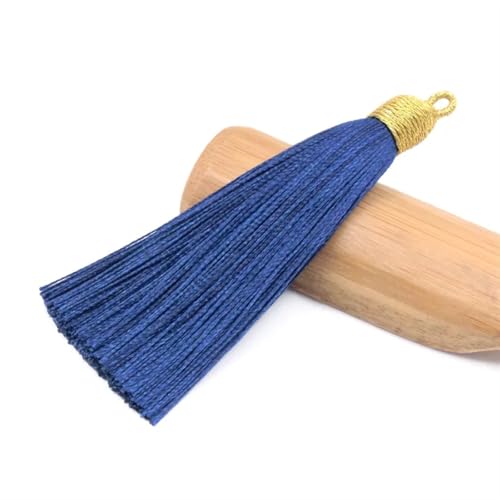 Quastenborte 2 Teile/paket 85mm Mini Goldenen Hut Baumwolle Quaste DIY Party Kleidung Schmuck Ohrringe Hause Vorhang Dekorieren Zubehör Materialien(Dark blue,85mm 6PCS) von GHHZML