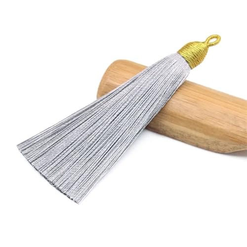 Quastenborte 2 Teile/paket 85mm Mini Goldenen Hut Baumwolle Quaste DIY Party Kleidung Schmuck Ohrringe Hause Vorhang Dekorieren Zubehör Materialien(Grey,85mm 2PCS) von GHHZML