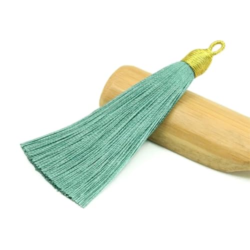 Quastenborte 2 Teile/paket 85mm Mini Goldenen Hut Baumwolle Quaste DIY Party Kleidung Schmuck Ohrringe Hause Vorhang Dekorieren Zubehör Materialien(Malachite Green,85mm 10PCS) von GHHZML