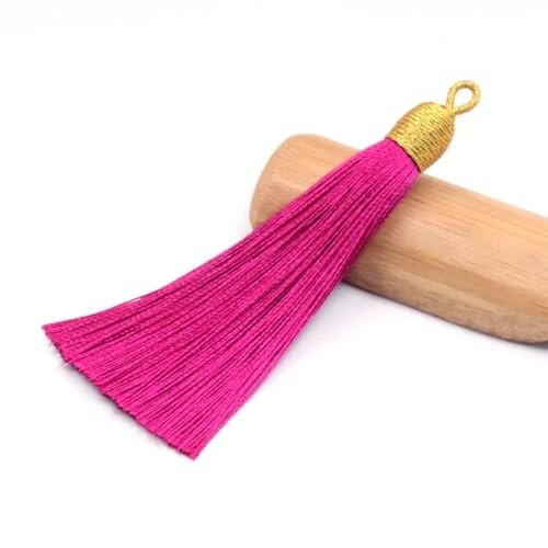Quastenborte 2 Teile/paket 85mm Mini Goldenen Hut Baumwolle Quaste DIY Party Kleidung Schmuck Ohrringe Hause Vorhang Dekorieren Zubehör Materialien(Rose Red,85mm 10PCS) von GHHZML