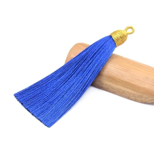 Quastenborte 2 Teile/paket 85mm Mini Goldenen Hut Baumwolle Quaste DIY Party Kleidung Schmuck Ohrringe Hause Vorhang Dekorieren Zubehör Materialien(Royal blue,85mm 10PCS) von GHHZML