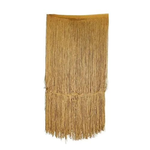 Quastenborte 2 Yards Breite 50 cm Rotgold Schwarz Spitze Quaste Fransenbesatz DIY Latin Kleid Kleidungsstück Vorhang Dekoration Zubehör(Gold) von GHHZML
