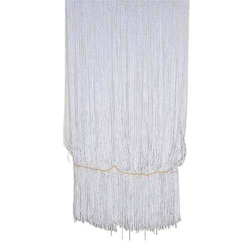 Quastenborte 2 Yards Breite 50 cm Rotgold Schwarz Spitze Quaste Fransenbesatz DIY Latin Kleid Kleidungsstück Vorhang Dekoration Zubehör(White) von GHHZML
