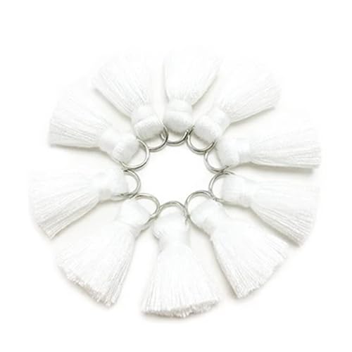 Quastenborte 2 cm, Quaste, Baumwollquasten, Mini-Quasten, Schmuckzubehör, DIY-Zubehör, Ohrringe Materialien, 10 Stück/Beutel(L4608) von GHHZML