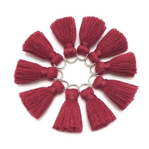 Quastenborte 2 cm, Quaste, Baumwollquasten, Mini-Quasten, Schmuckzubehör, DIY-Zubehör, Ohrringe Materialien, 10 Stück/Beutel(L4611) von GHHZML