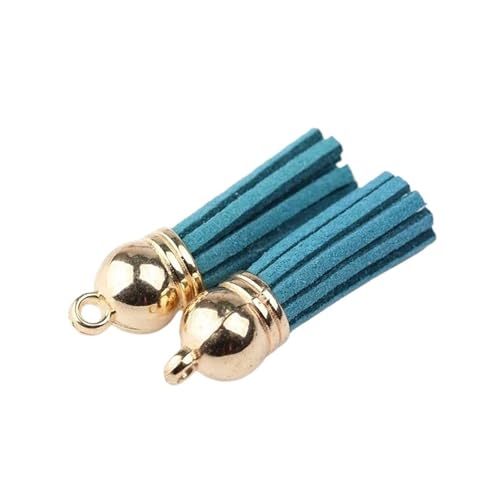 Quastenborte 20-100 Stück 38mm Goldsplitter Wildleder Kunstleder Quaste for Schlüsselanhänger Handygurte Schmuck Sommer DIY Anhänger Charms Finden(Pore green,100 pcs Sliver tops) von GHHZML