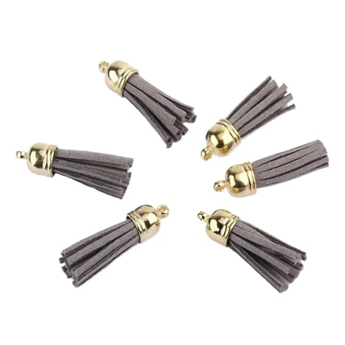 Quastenborte 20-100 Stück 38mm Goldsplitter Wildleder Kunstleder Quaste for Schlüsselanhänger Handygurte Schmuck Sommer DIY Anhänger Charms Finden(Silver,20 pcs Sliver tops) von GHHZML