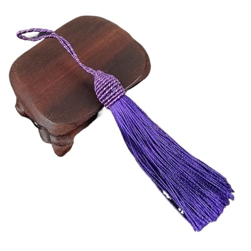 Quastenborte 3/6/12 Stück Quasten, seidige Zahnseide-Quasten, 15,5 cm, Lesezeichen-Quaste mit Kordelschlaufe, Knotenquasten, DIY-Handwerk, Schmuckherstellung(Deep purple,12Pcs) von GHHZML