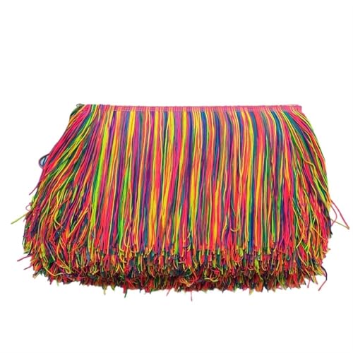 Quastenborte 5 Yards Buntes Polyester-Quastenfransen-Spitzenbesatzband for Nähen von lateinamerikanischem Kleid, Bühnenbekleidung, Vorhangzubehör(15cm Wide) von GHHZML