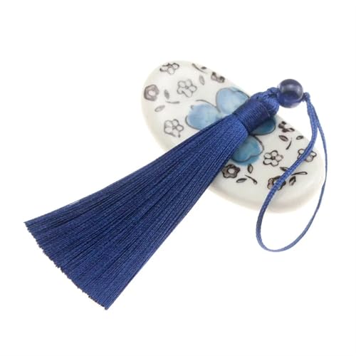 Quastenborte 5Pcs 7cm Mit Perlen Quaste Nähen Vorhänge Zubehör DIY Schlüsselbund Handy Straps Anhänger Fransen for Handwerk Schmuck Machen(Dark blue,70mm 20PCS) von GHHZML