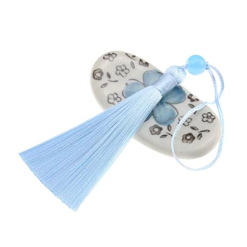 Quastenborte 5Pcs 7cm Mit Perlen Quaste Nähen Vorhänge Zubehör DIY Schlüsselbund Handy Straps Anhänger Fransen for Handwerk Schmuck Machen(Light blue,70mm 15PCS) von GHHZML