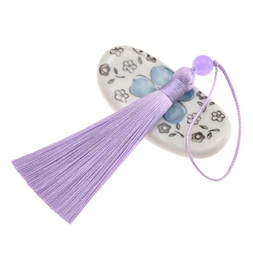 Quastenborte 5Pcs 7cm Mit Perlen Quaste Nähen Vorhänge Zubehör DIY Schlüsselbund Handy Straps Anhänger Fransen for Handwerk Schmuck Machen(Light purple,70mm 20PCS) von GHHZML