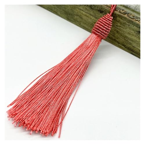 Quastenborte 6 stücke 15 cm Hängenden Seil Seide Quasten Fransen Nähen Bang Quaste Trim Schlüssel for DIY Verschönern Vorhang zugang(Red1) von GHHZML