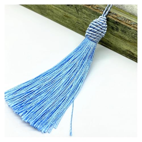 Quastenborte 6 stücke 15 cm Hängenden Seil Seide Quasten Fransen Nähen Bang Quaste Trim Schlüssel for DIY Verschönern Vorhang zugang(Sky Blue) von GHHZML