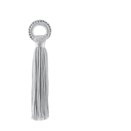 Quastenborte 6Pcs 11cm Polyester Seide Quaste Gestrickte Annulus Charm Anhänger for DIY Nähen Handwerk Vorhang Dekorative Tasche Kleidung accesso(Grey) von GHHZML