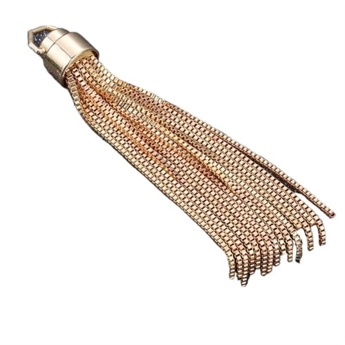 Quastenborte Metallkappe Quaste Schmuck Vorhang Kleidungsstücke dekorative Accessoires DIY Schlüssel Handytasche Fransenbesatz Quasten Anhänger *1(Gold 10cm) von GHHZML