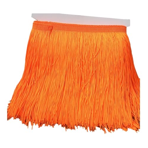 Quastenborte Quasten, Fransen, Spitzenbesatz, 10 Meter, Orange, Gold, Schwarz, Weiß, Blau, Grün, Band, lateinamerikanischer Tanz, Rock, Kleid, Nähmaterial(Orange red) von GHHZML