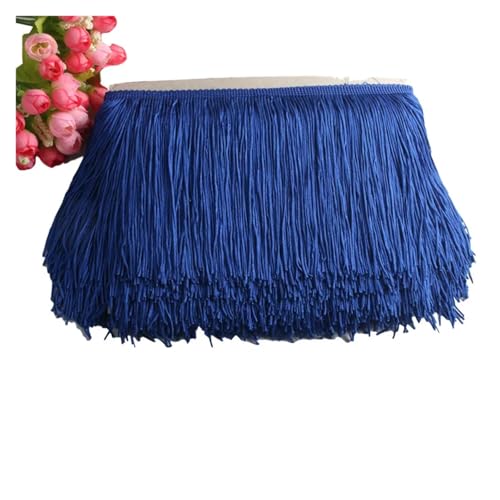 Quastenborte Wunderschöner 1 Yard Spitzen-Fransenbesatz, 10 cm breit, Quasten-Fransenbesatz for DIY-Latin-Kleid, Bühnenkleidung, Zubehör, Spitzenband(Blue) von GHHZML