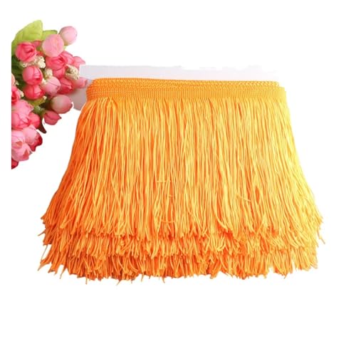Quastenborte Wunderschöner 1 Yard Spitzen-Fransenbesatz, 10 cm breit, Quasten-Fransenbesatz for DIY-Latin-Kleid, Bühnenkleidung, Zubehör, Spitzenband(Golden) von GHHZML