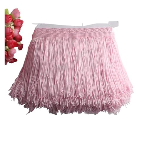 Quastenborte Wunderschöner 1 Yard Spitzen-Fransenbesatz, 10 cm breit, Quasten-Fransenbesatz for DIY-Latin-Kleid, Bühnenkleidung, Zubehör, Spitzenband(Light pink) von GHHZML