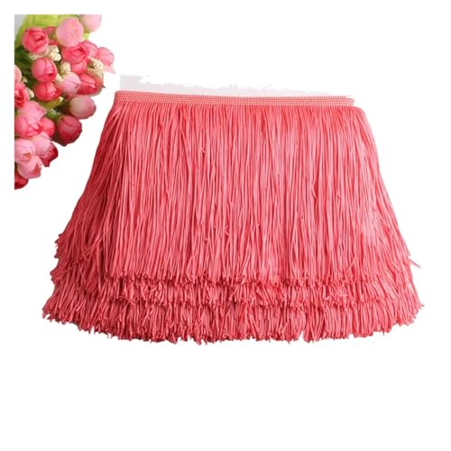Quastenborte Wunderschöner 1 Yard Spitzen-Fransenbesatz, 10 cm breit, Quasten-Fransenbesatz for DIY-Latin-Kleid, Bühnenkleidung, Zubehör, Spitzenband(Red1) von GHHZML