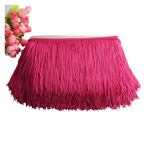 Quastenborte Wunderschöner 1 Yard Spitzen-Fransenbesatz, 10 cm breit, Quasten-Fransenbesatz for DIY-Latin-Kleid, Bühnenkleidung, Zubehör, Spitzenband(Rose) von GHHZML