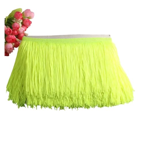 Quastenborte Wunderschöner 1 Yard Spitzen-Fransenbesatz, 10 cm breit, Quasten-Fransenbesatz for DIY-Latin-Kleid, Bühnenkleidung, Zubehör, Spitzenband(Yellow) von GHHZML