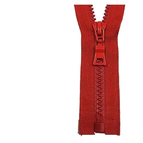 Reißverschluss 5# 3 Stück 30/40/55/60/70/80/90 cm offener automatischer Verschluss, bunter Kunststoff-Harz-Reißverschluss for Kleidung und Kleidungsstücke(Red,60CM_5#) von GHHZML