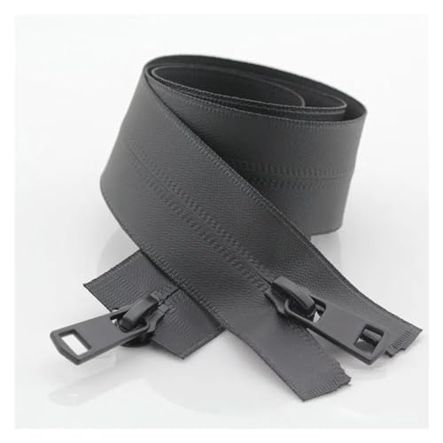 Reißverschluss Schwarz 5# Nylon wasserdichte Reißverschlüsse Doppelschieber Unsichtbarer Reißverschluss for Nähen von Jacken Sport Nähen Reißverschlüsse DIY Handwerk(Black,150CM_5#) von GHHZML