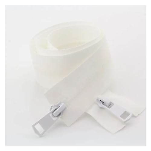 Reißverschluss Schwarz 5# Nylon wasserdichte Reißverschlüsse Doppelschieber Unsichtbarer Reißverschluss for Nähen von Jacken Sport Nähen Reißverschlüsse DIY Handwerk(White,70CM_5#) von GHHZML