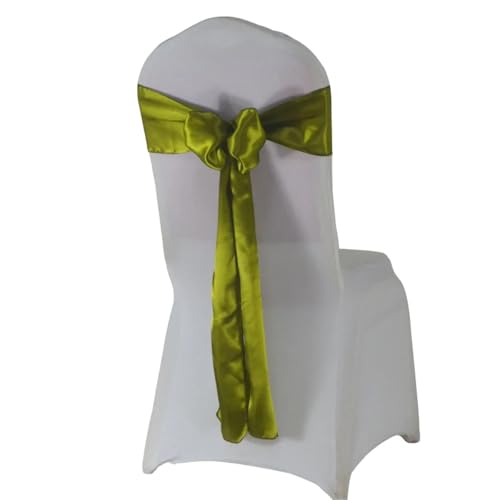 Stuhl Deko Hochzeit (10 Stück/50 Stück) Satin Mariage Schärpe for Hochzeit Stuhl Dekoration Band Band Gürtel Weihnachten Geburtstag Party Stuhl Schärpen(Color-08,10 pcs) von GHHZML