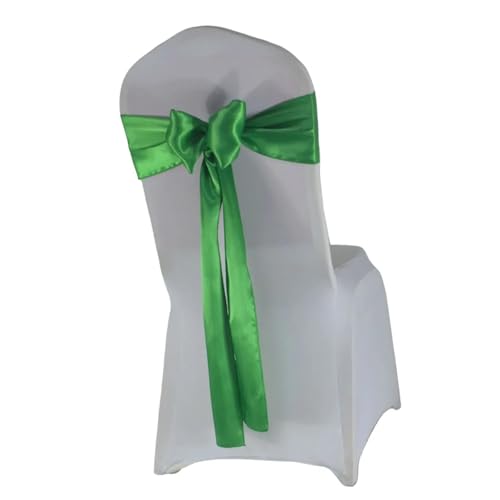 Stuhl Deko Hochzeit (10 Stück/50 Stück) Satin Mariage Schärpe for Hochzeit Stuhl Dekoration Band Band Gürtel Weihnachten Geburtstag Party Stuhl Schärpen(Green,10 pcs) von GHHZML