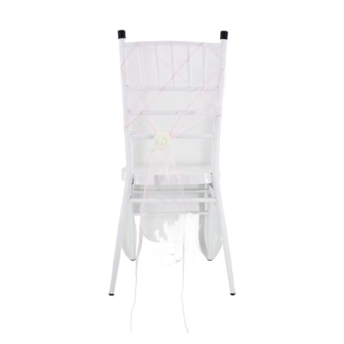 Stuhl Deko Hochzeit 10/50 Hochzeit Schiere Band Organza Stuhl Schärpen Gürtel Knoten Stuhl Abdeckung Schleife Bands Krawatten Hochzeit Stühle Dekoration(Light pink,50pcs) von GHHZML
