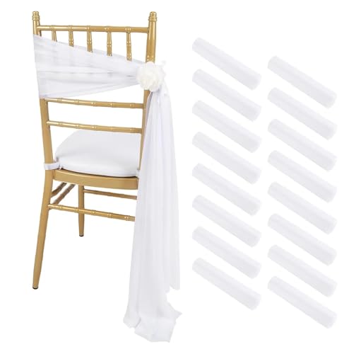 Stuhl Deko Hochzeit Weiße Stuhlschärpen, 10 Packungen, 17 x 250 cm, langer Gang, Hochzeit, Stuhlrückseite, Dekorationen, Stoff, transparenter Kirchen-Tüll, Stuhlvorhänge, große Menge(10pcs white) Stuhl Deko Hochzeit Weiße Stuhlschärpen, 10 Packungen, 17 x 250 cm, langer Gang, Hochzeit, Stuhlrückseite, Dekorationen, Stoff, transparenter Kirchen-Tüll, Stuhlvorhänge, große Menge(10pcs white) von GHHZML